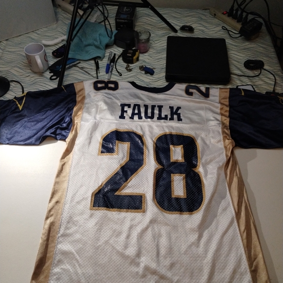 Vintage Nike Team Marshall Faulk St Louis Rams NFL #28 Football Jersey Large - Picture 5 of 6